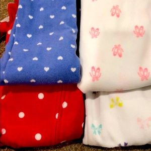 Bundle 4 Carter's fleece pjs one piece 18 months